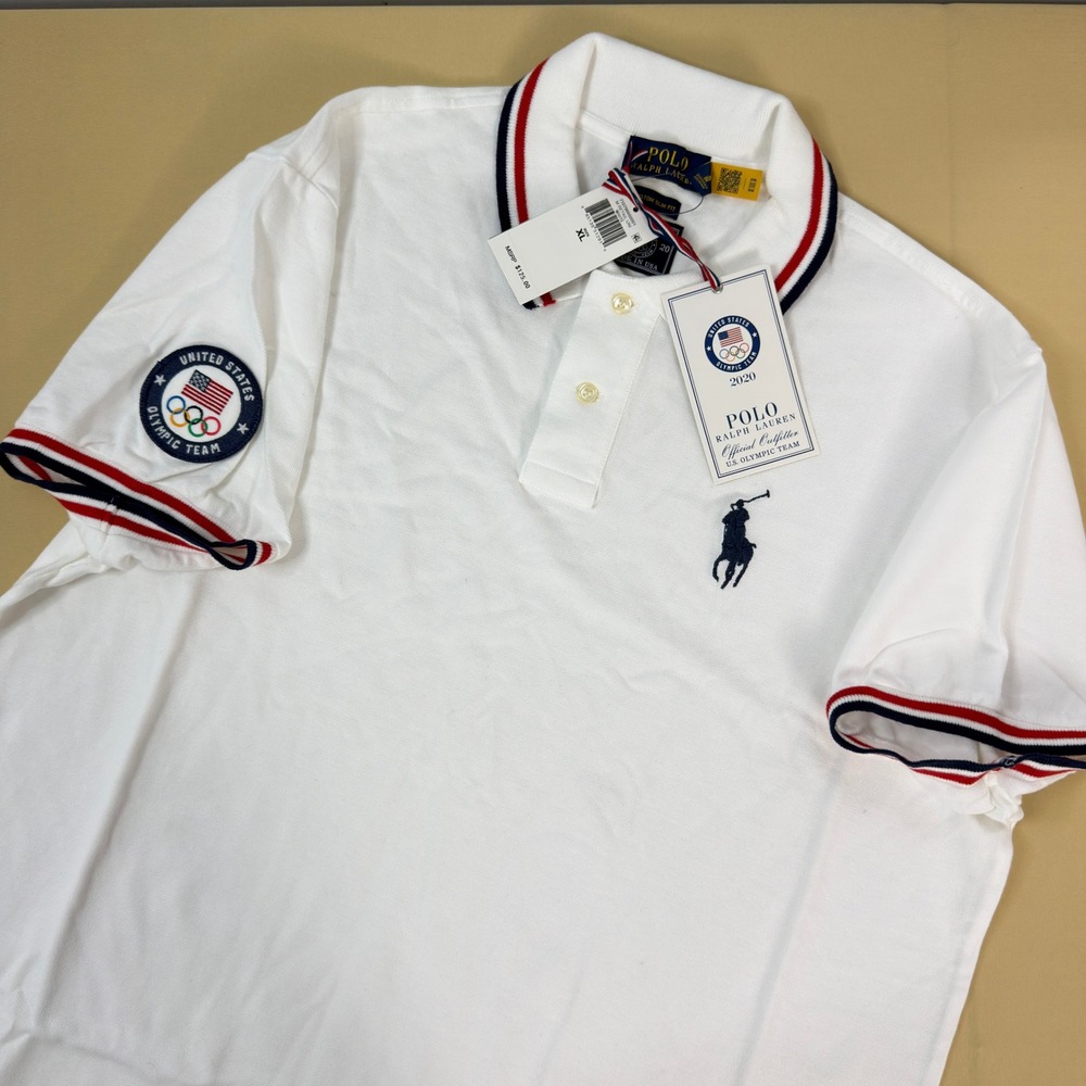 Polo Ralph Lauren 2020 US Olympic Team Polo White XL NWT Made in USA Big Pony